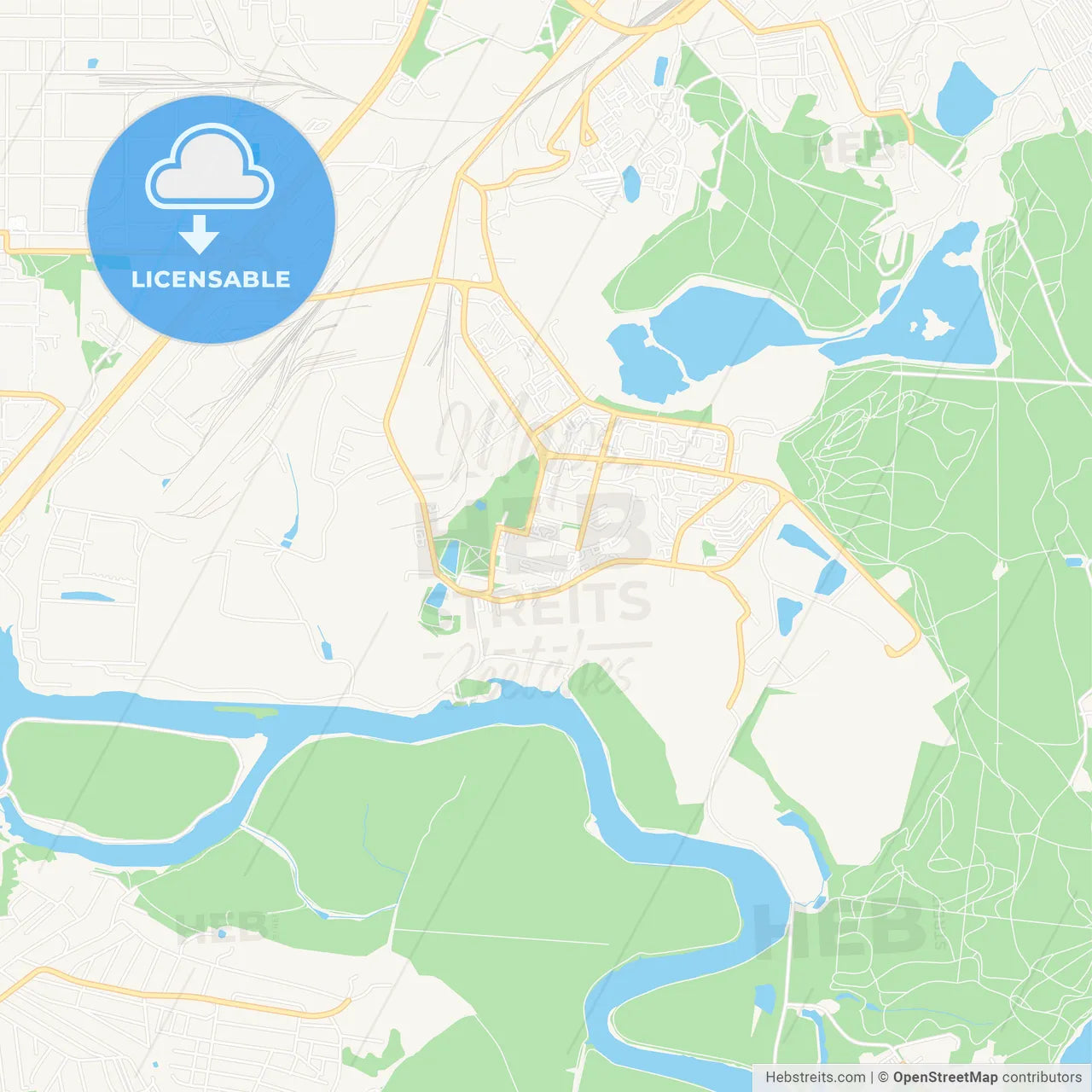 Dzerzhinsky, Russia Vector Map - Classic Colors