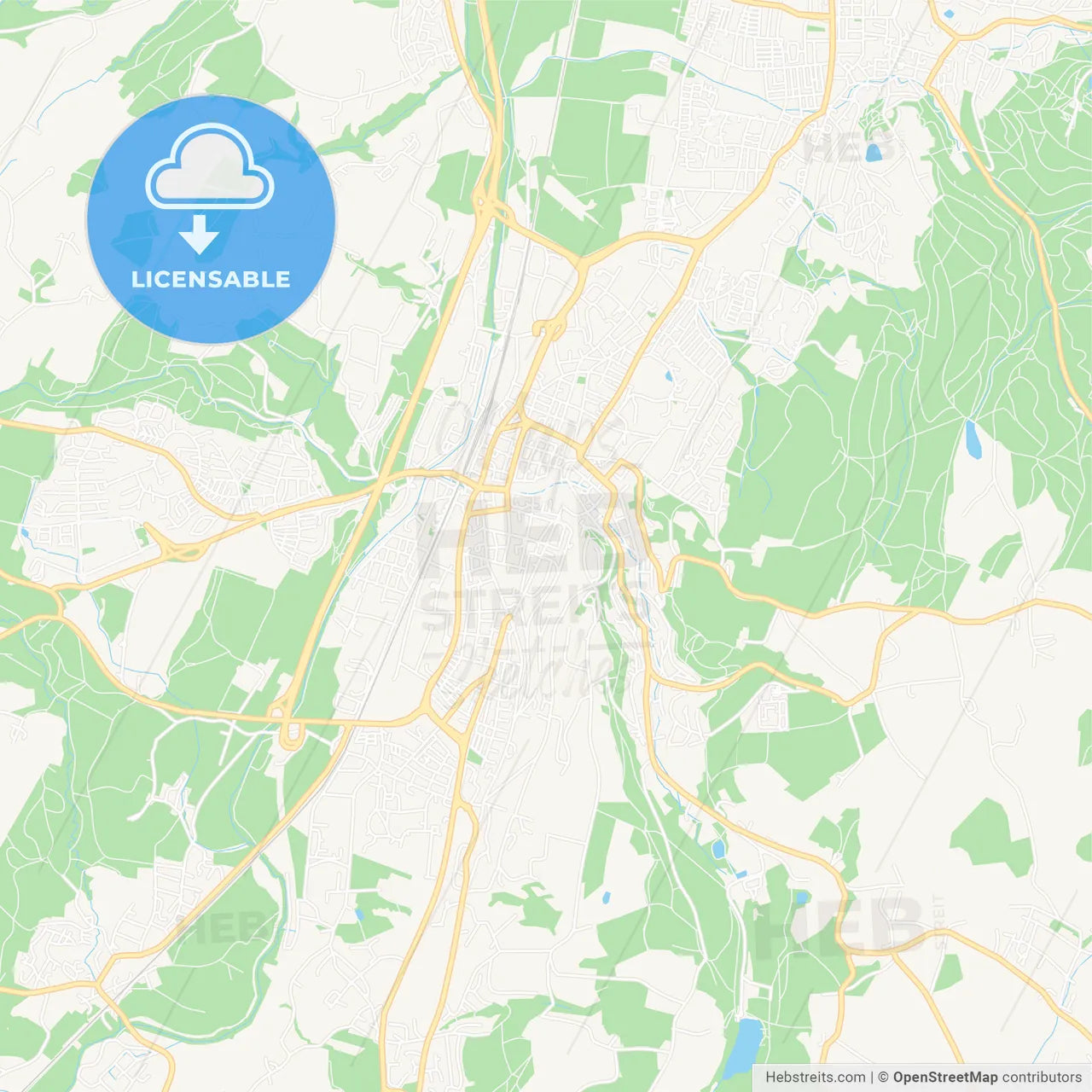 Ravensburg, Germany Vector Map - Classic Colors