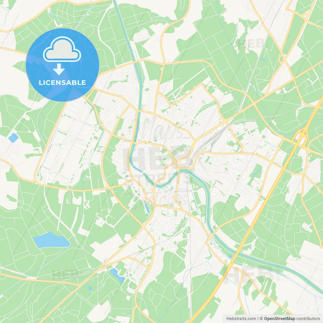 Rastatt, Germany Vector Map - Classic Colors