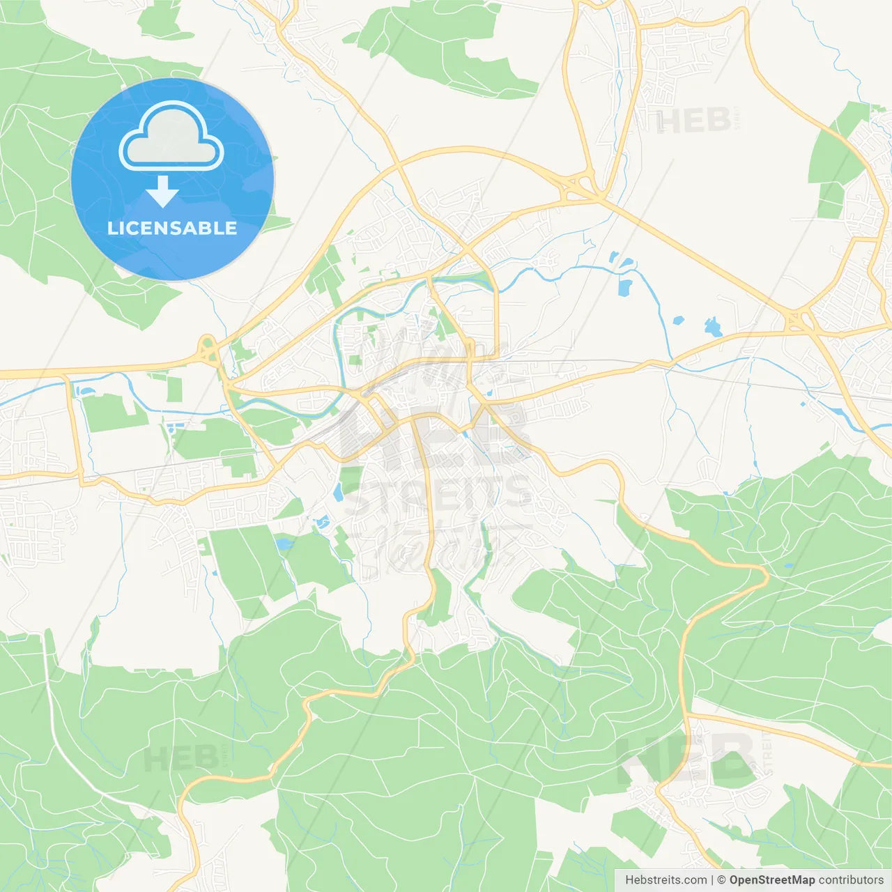 Schorndorf, Germany Vector Map - Classic Colors