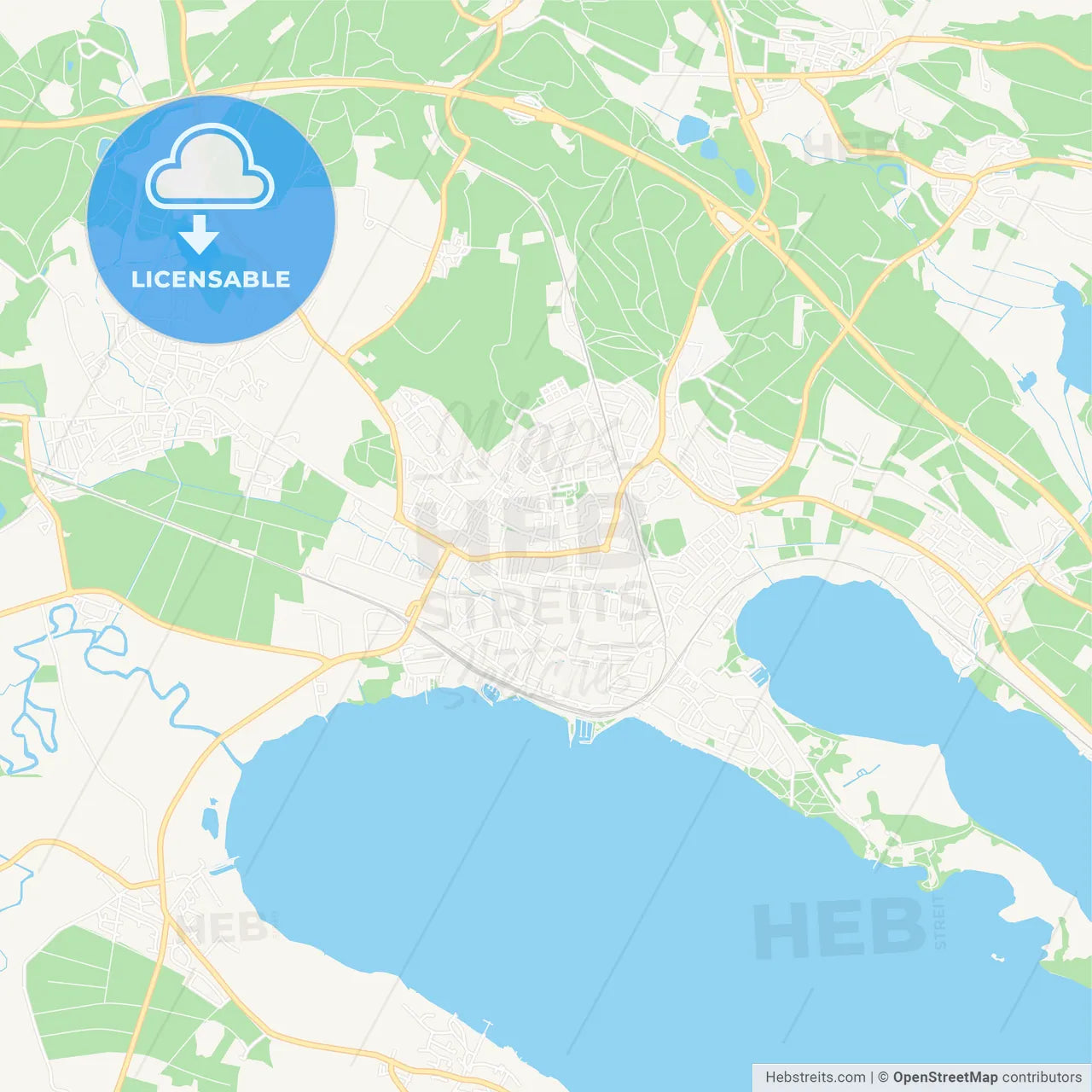 Radolfzell am Bodensee, Germany Vector Map - Classic Colors
