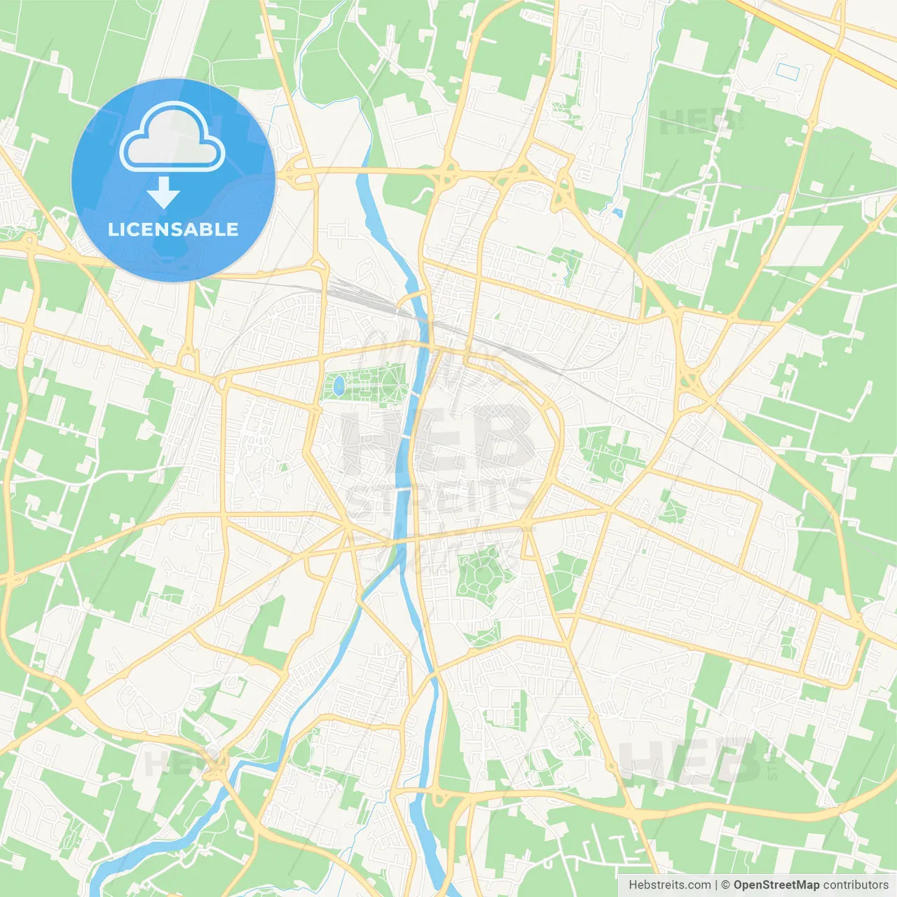 Parma, Italy Vector Map - Classic Colors