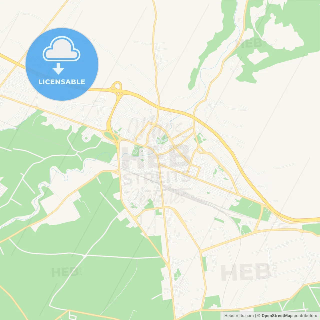 Battipaglia, Italy Vector Map - Classic Colors