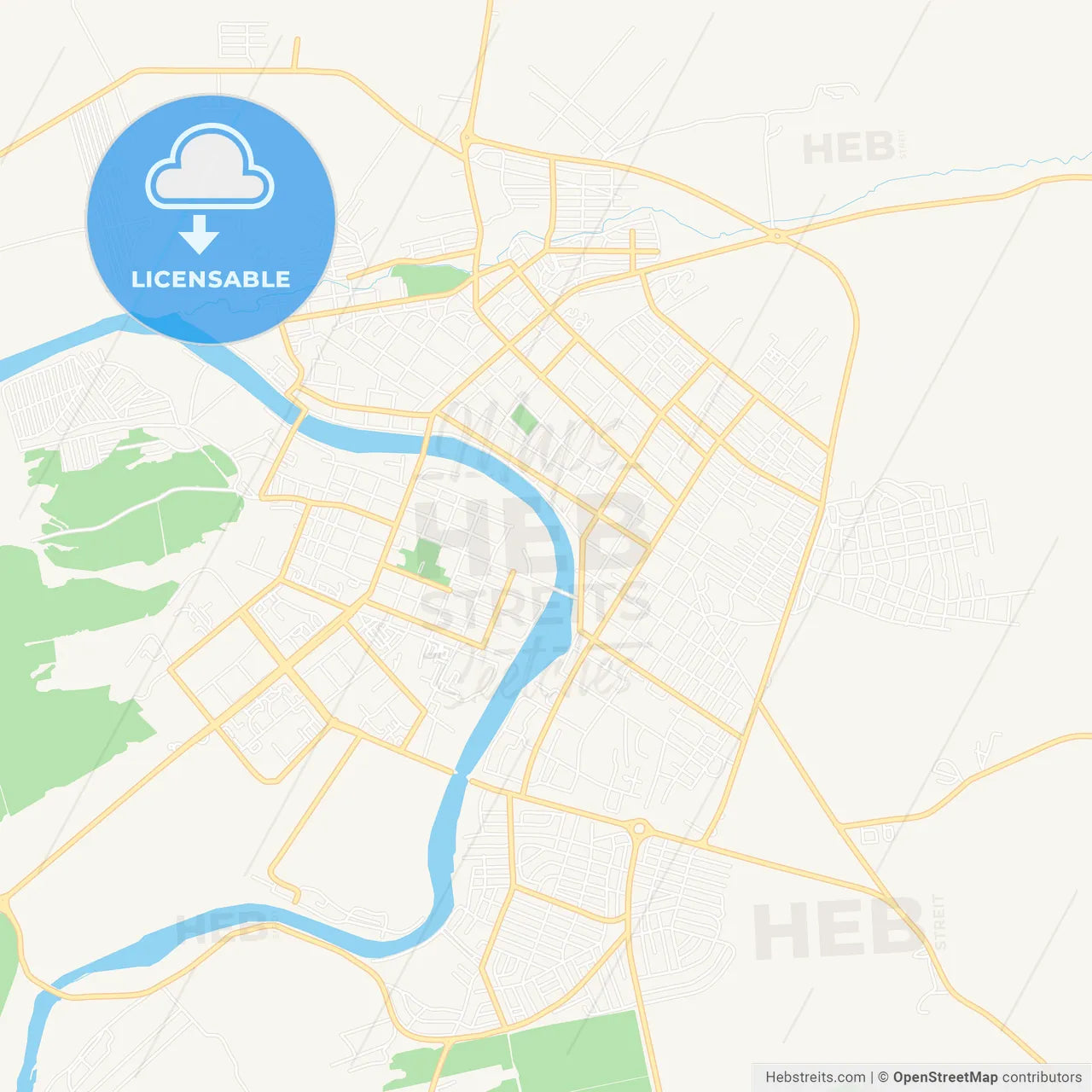 Minusinsk, Russia Vector Map - Classic Colors