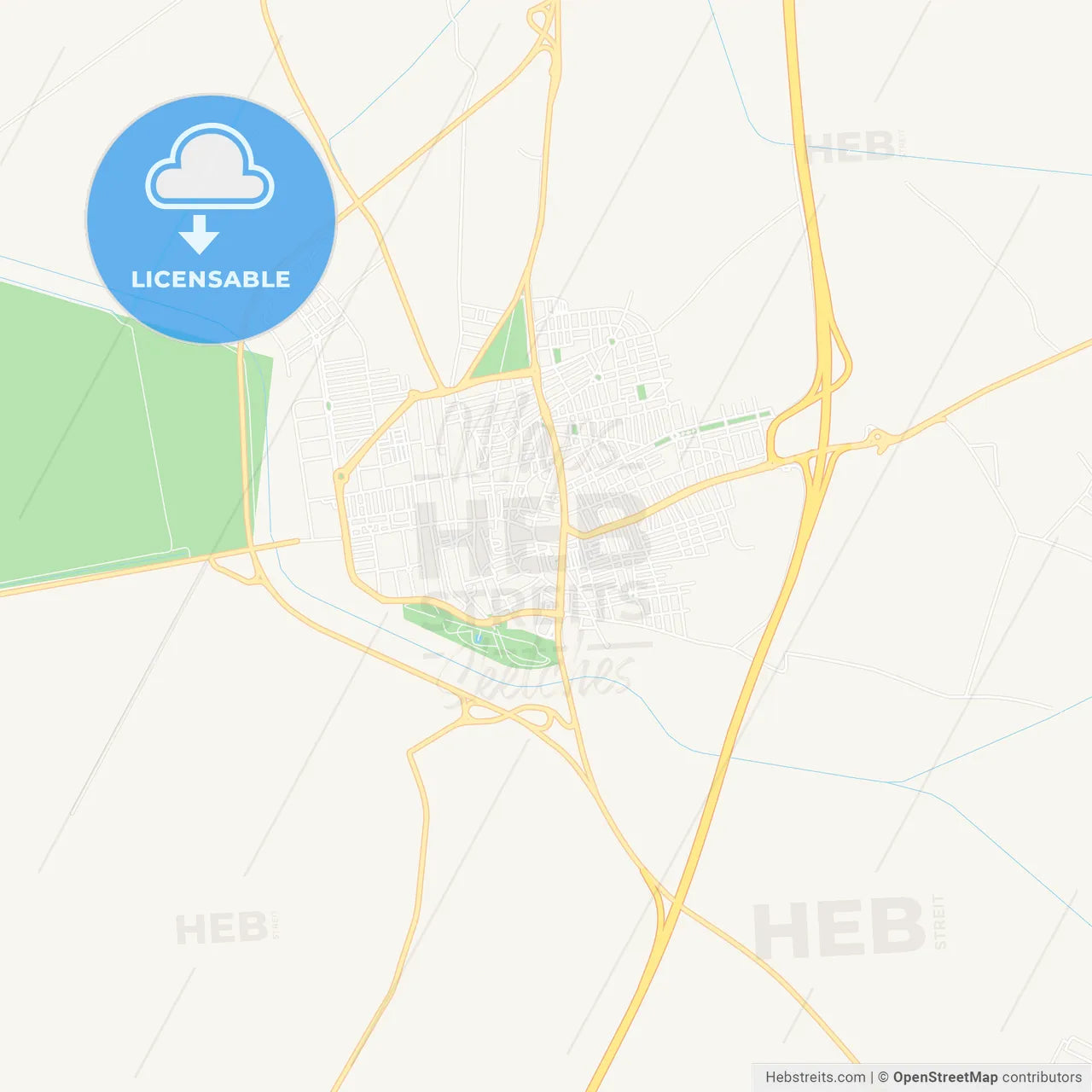 Los Palacios y Villafranca, Spain Vector Map - Classic Colors