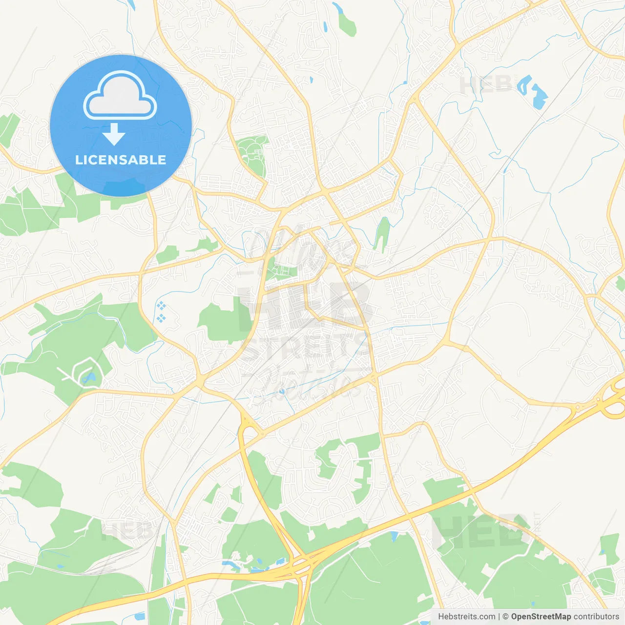 Rochdale, England Vector Map - Classic Colors