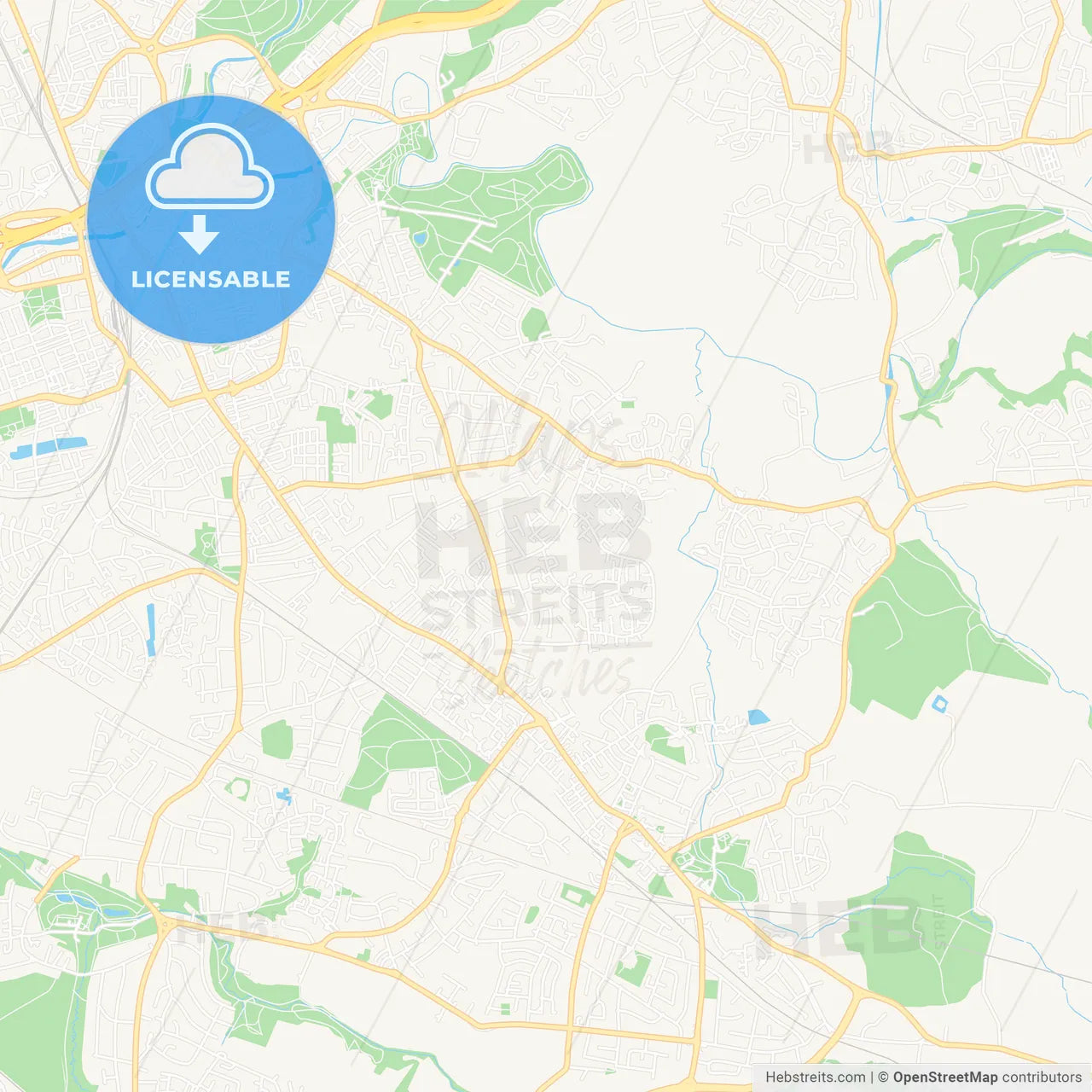 Stockport, England Vector Map - Classic Colors