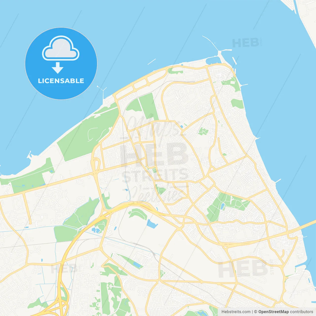 Wallasey, England Vector Map - Classic Colors