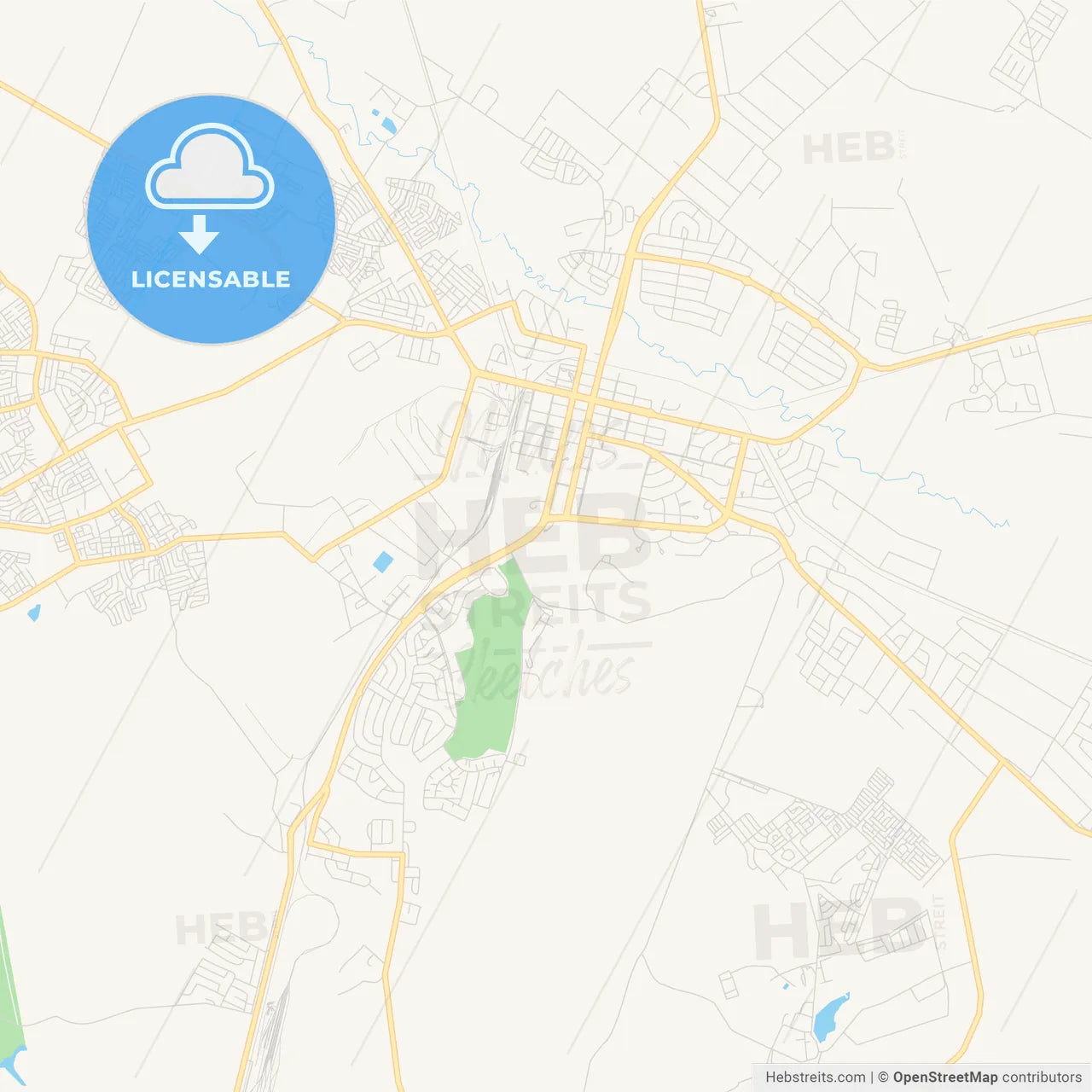 Printable street map of Gweru, Zimbabwe