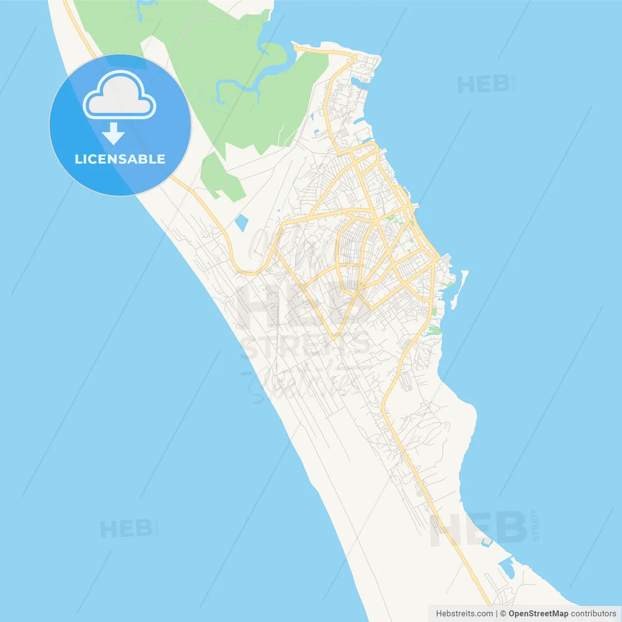 Printable street map of Port-Gentil, Gabon