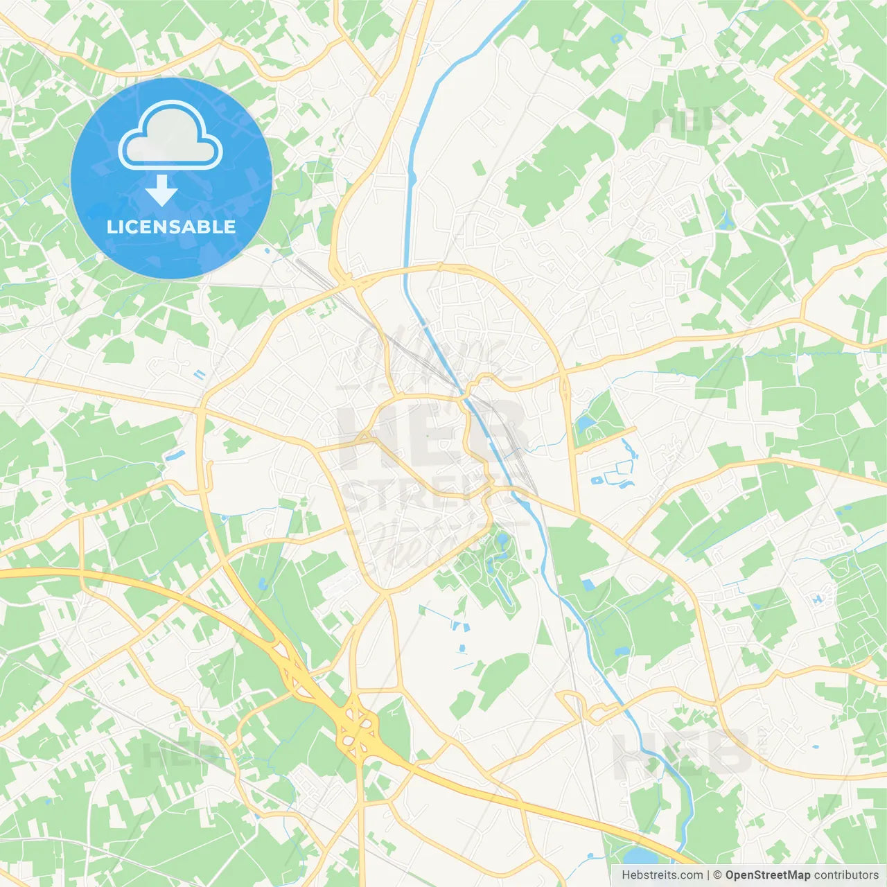 Aalst , Belgium Vector Map - Classic Colors