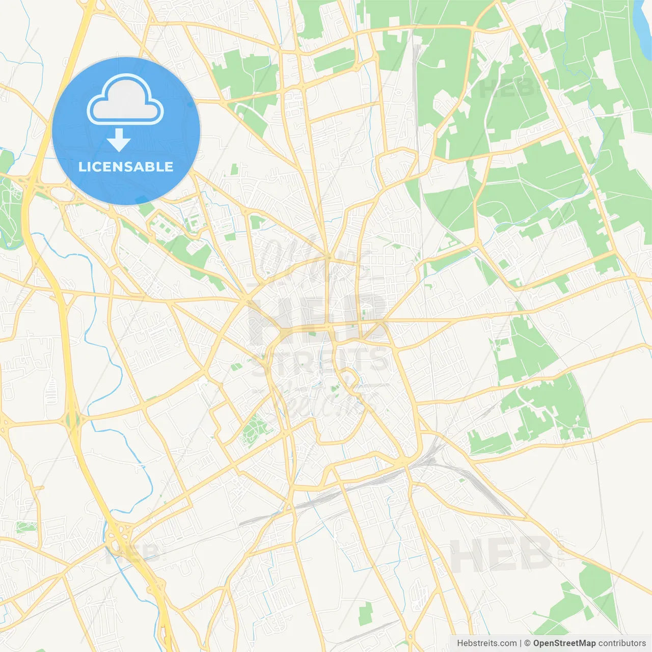 Udine, Italy Vector Map - Classic Colors