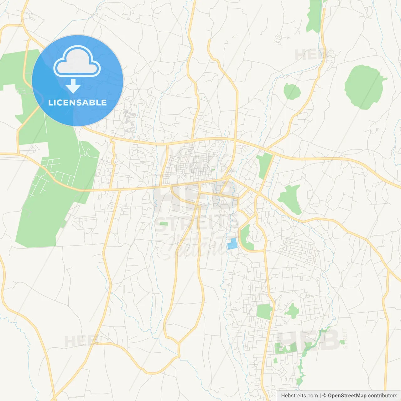 Printable street map of Arusha, Tanzania