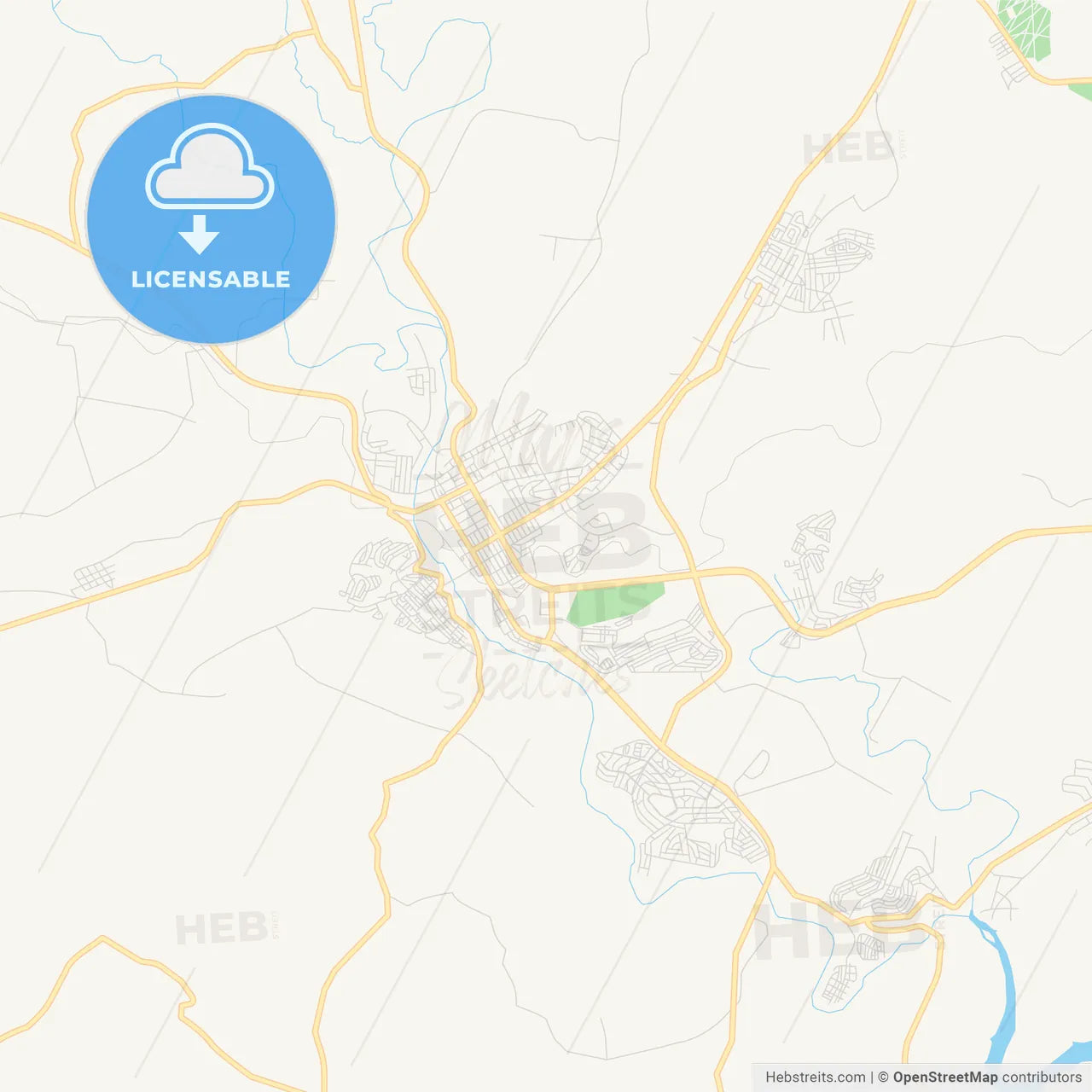 Printable street map of Bhisho, South Africa