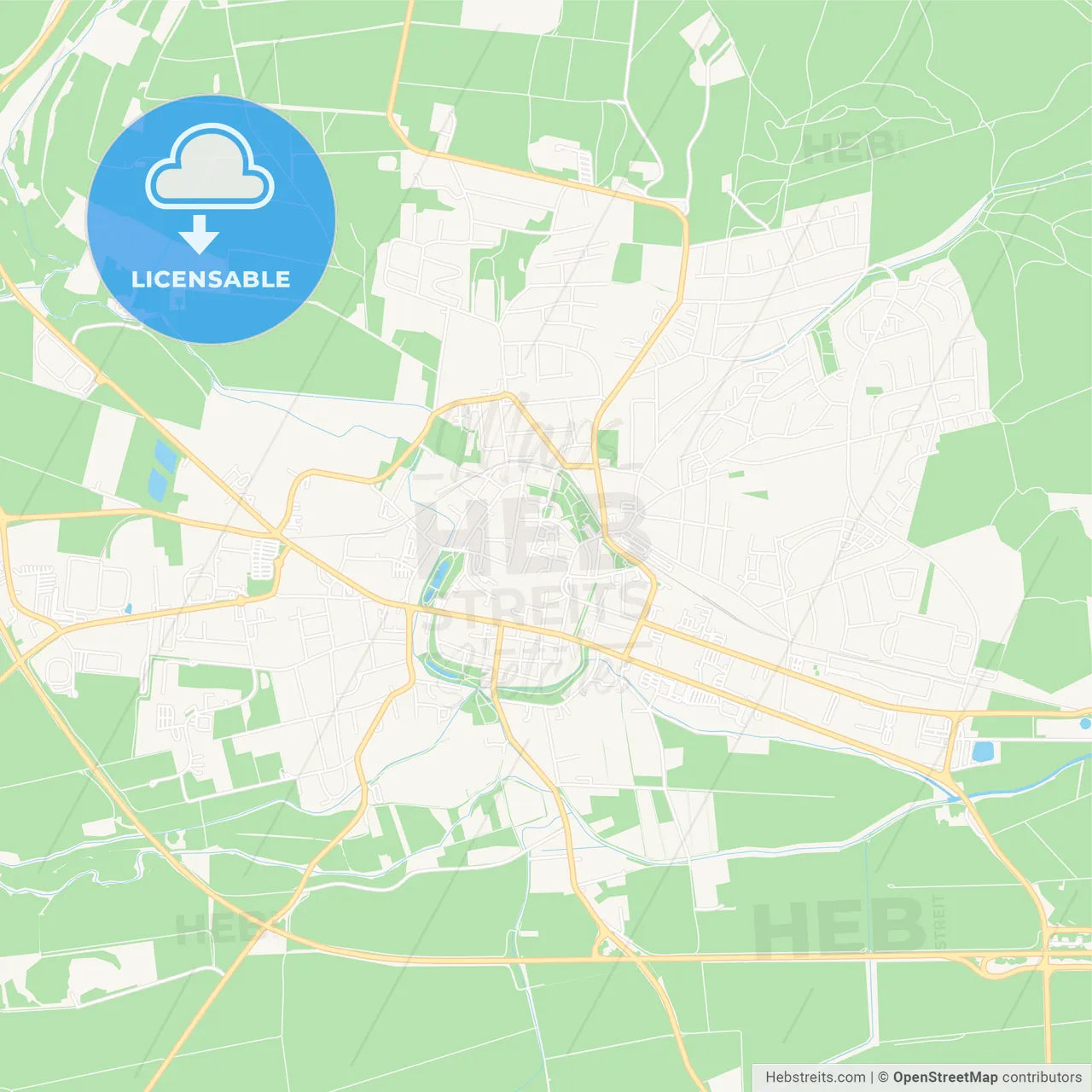 Einbeck, Germany Vector Map - Classic Colors