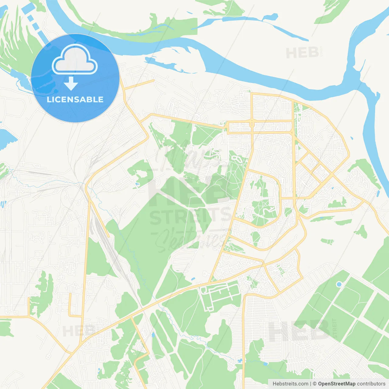 Kirovo-Chepetsk, Russia Vector Map - Classic Colors