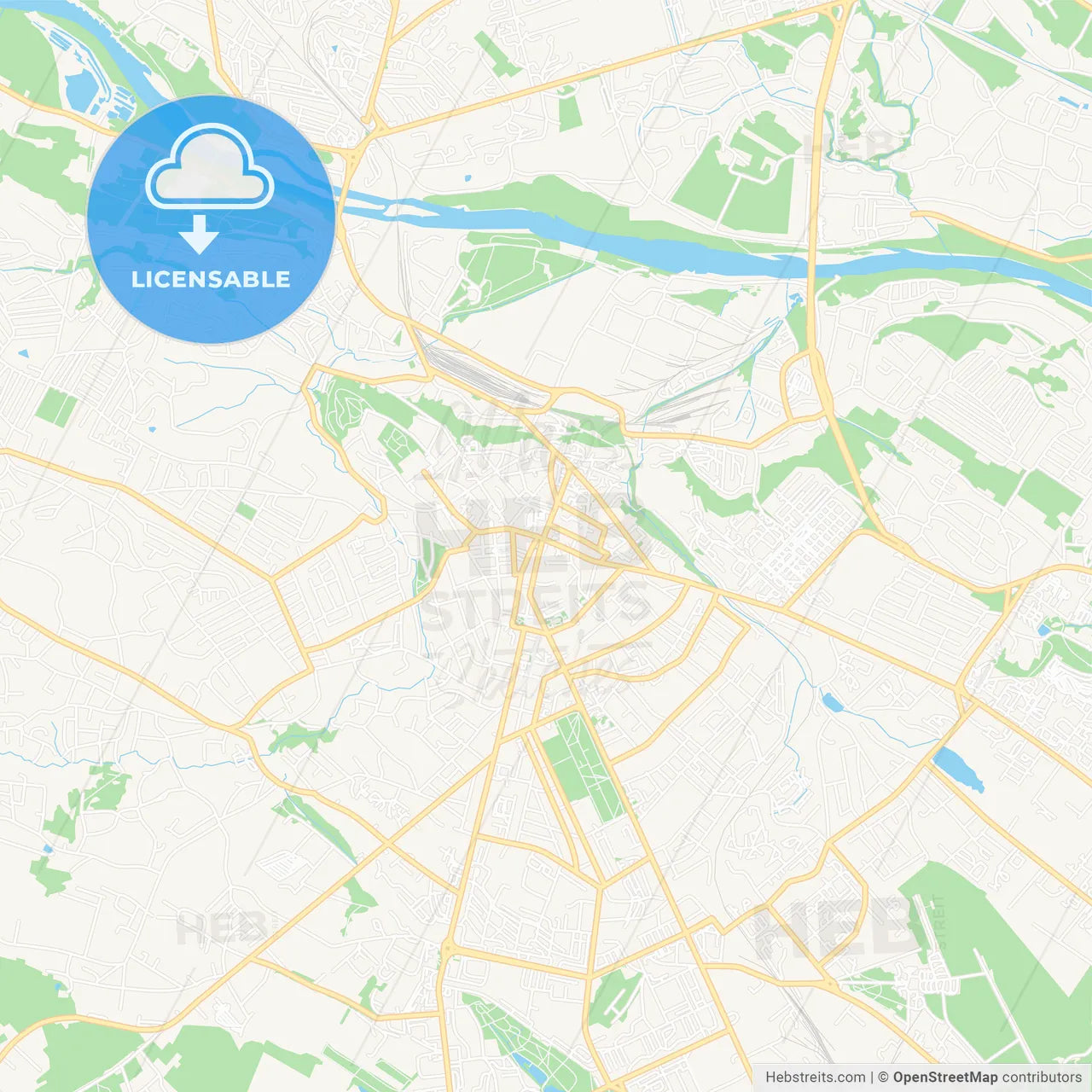 Chernivtsi, Ukraine Vector Map - Classic Colors