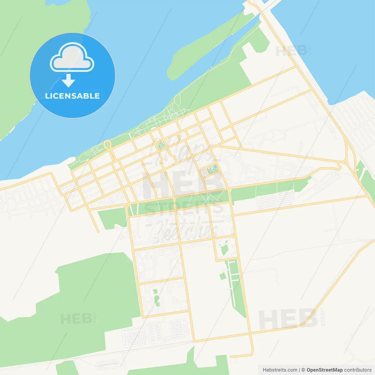 Nova Kakhovka, Ukraine Vector Map - Classic Colors