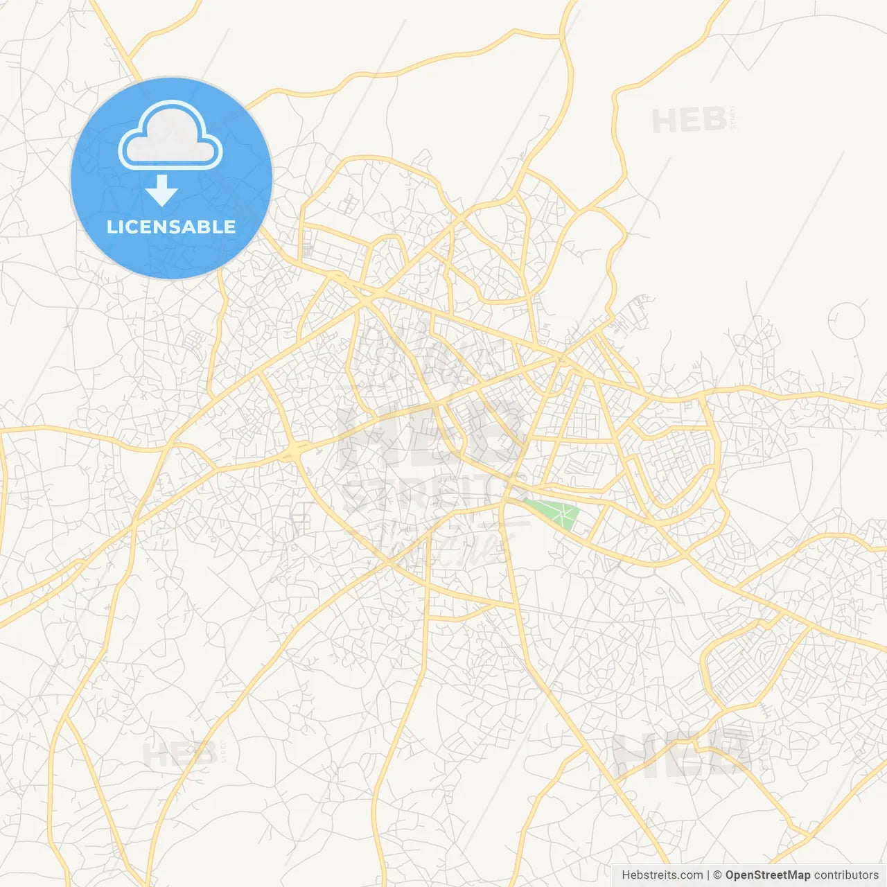 Printable street map of Uyo, Nigeria