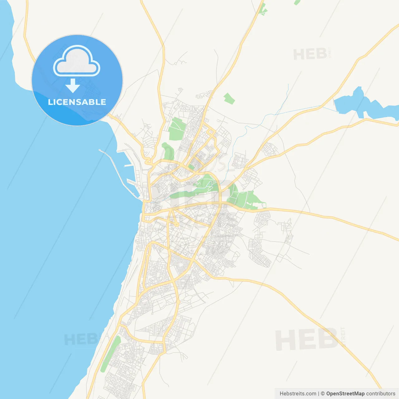 Printable street map of Safi, Morocco