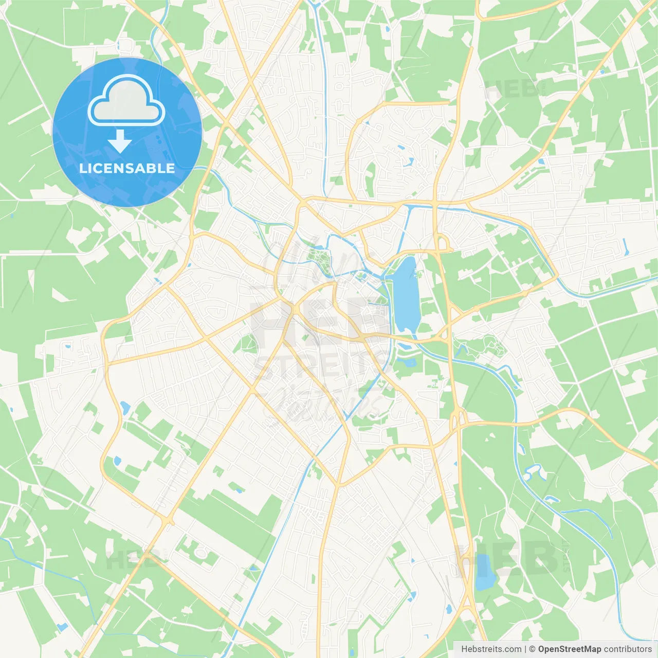 Nordhorn, Germany Vector Map - Classic Colors