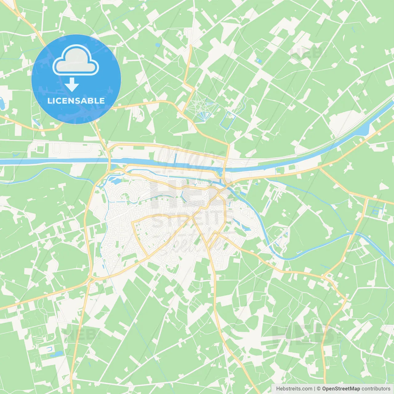 Lochem, Netherlands Vector Map - Classic Colors