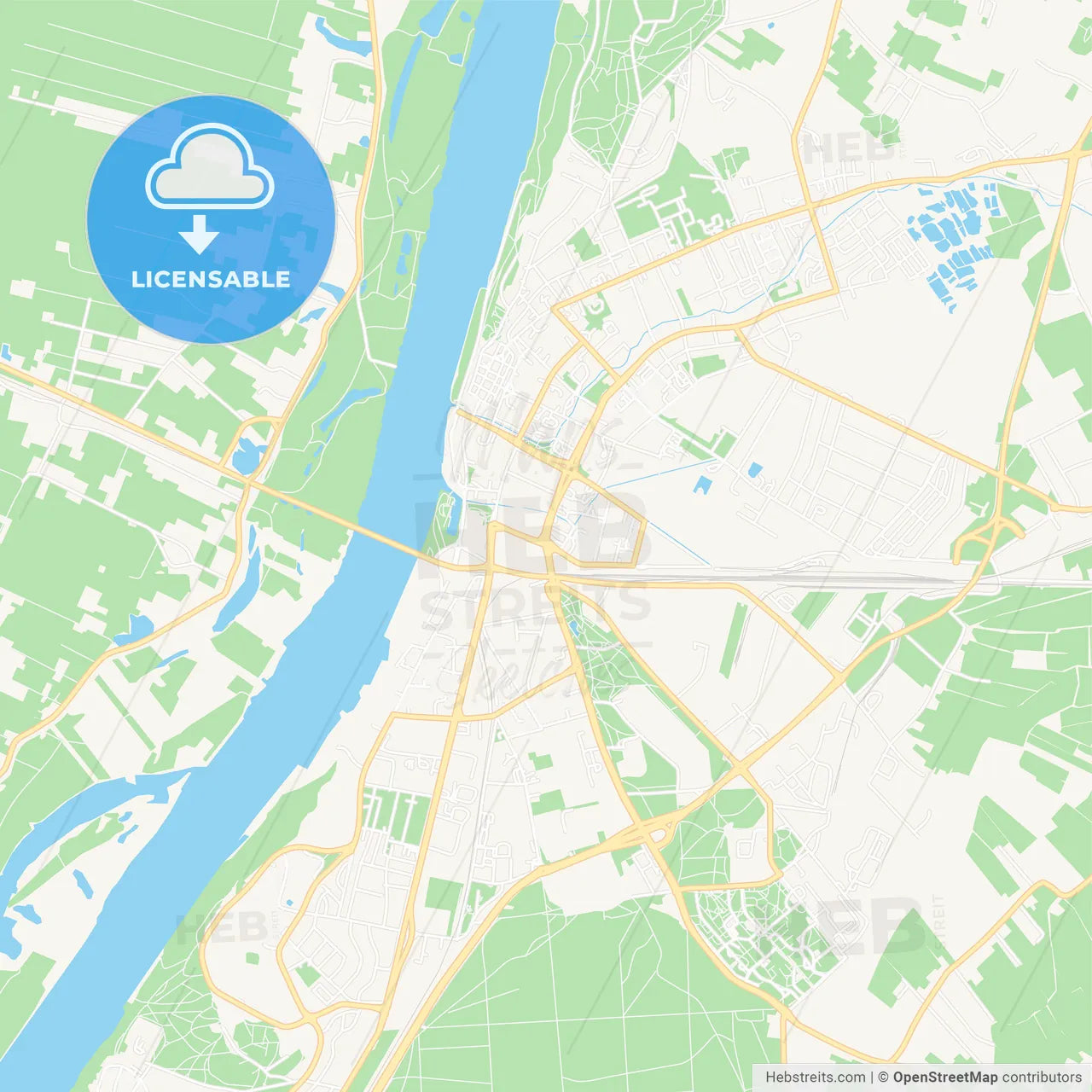 Grudziadz, Poland Vector Map - Classic Colors