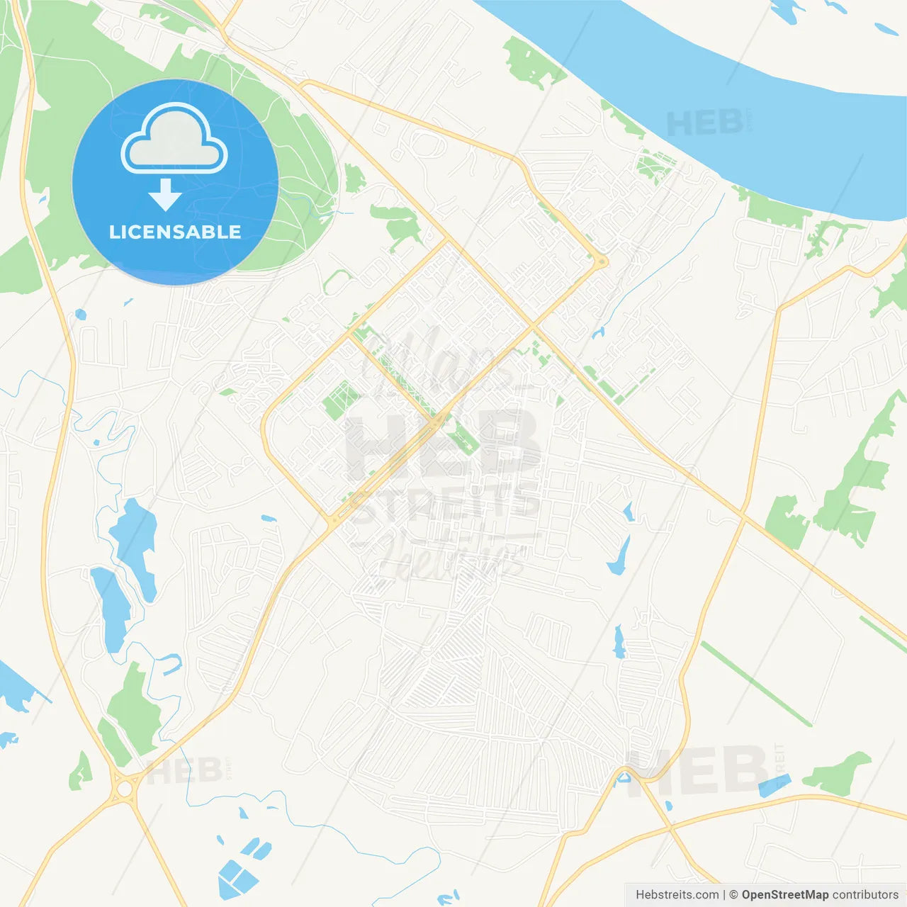 Kstovo, Russia Vector Map - Classic Colors