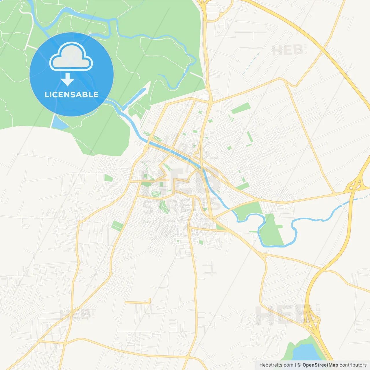 Chiclana de la Frontera, Spain Vector Map - Classic Colors