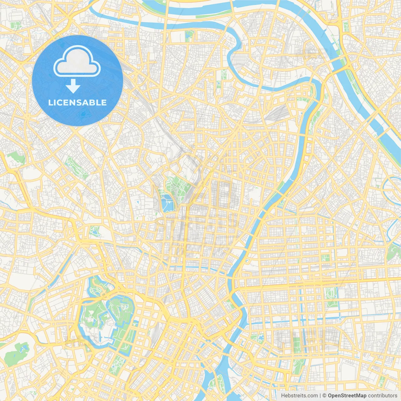 Printable street map of Taitō, Japan
