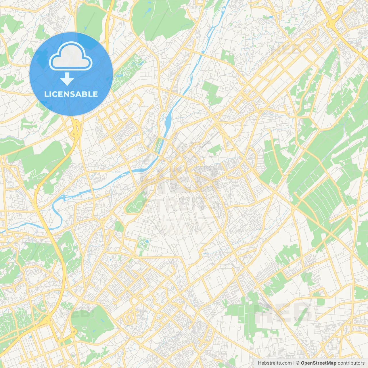 Printable street map of Sayama, Japan