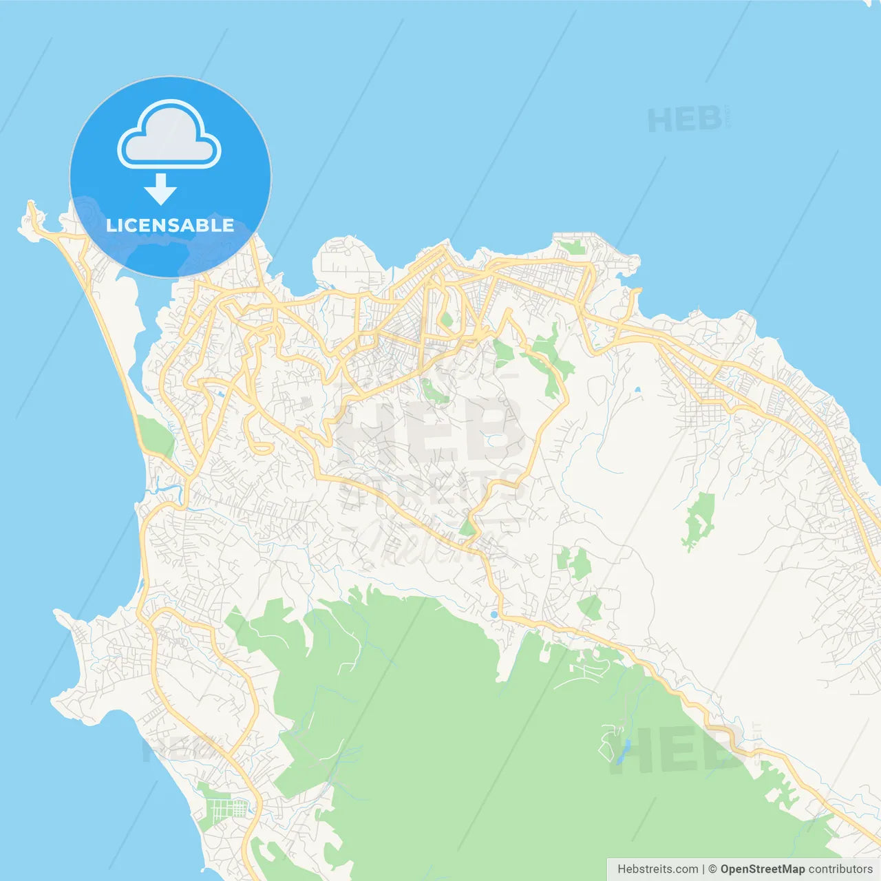 Printable street map of Freetown, Sierra Leone
