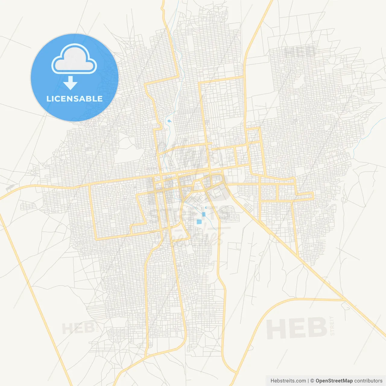 Printable street map of El Obeid, Sudan