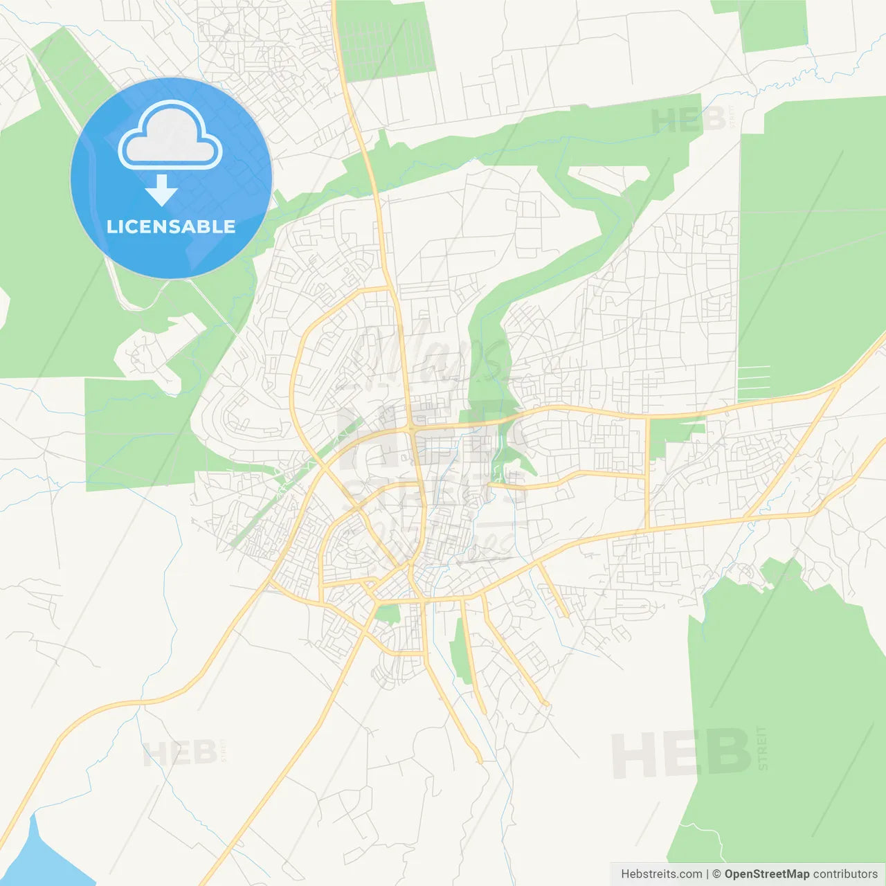 Printable street map of Morogoro, Tanzania