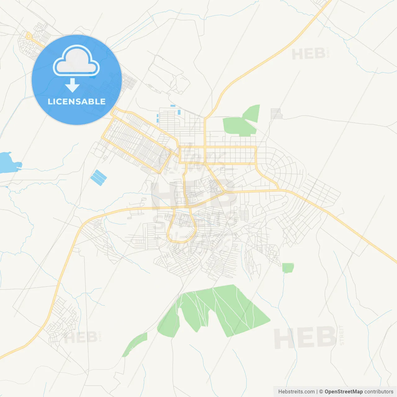 Printable street map of Mufulira, Zambia