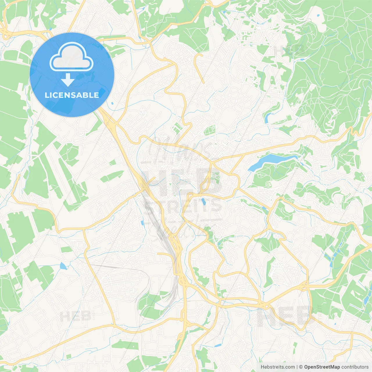 Liberec, Czechia Vector Map - Classic Colors