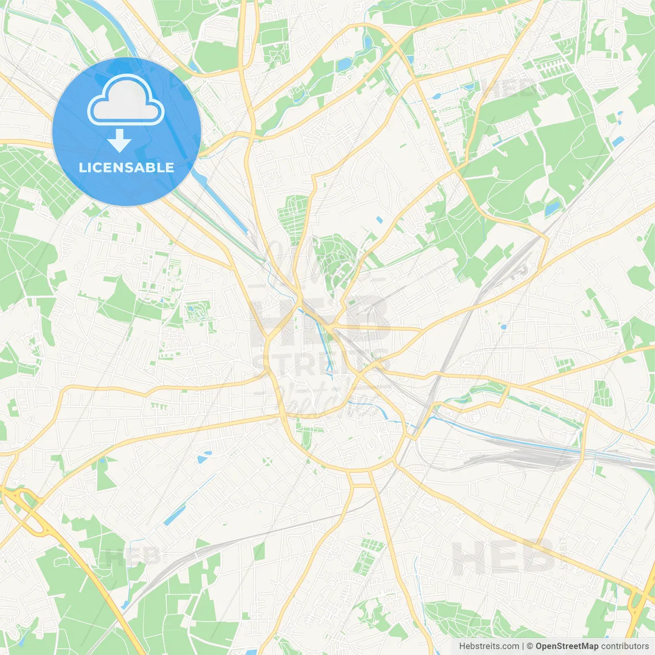 Osnabruck, Germany Vector Map - Classic Colors