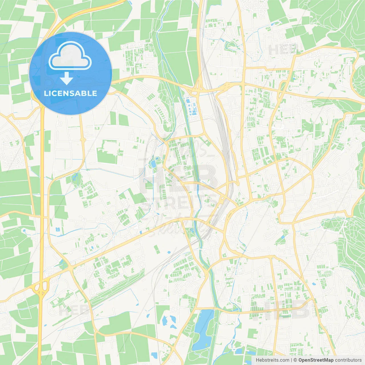 Gottingen, Germany Vector Map - Classic Colors