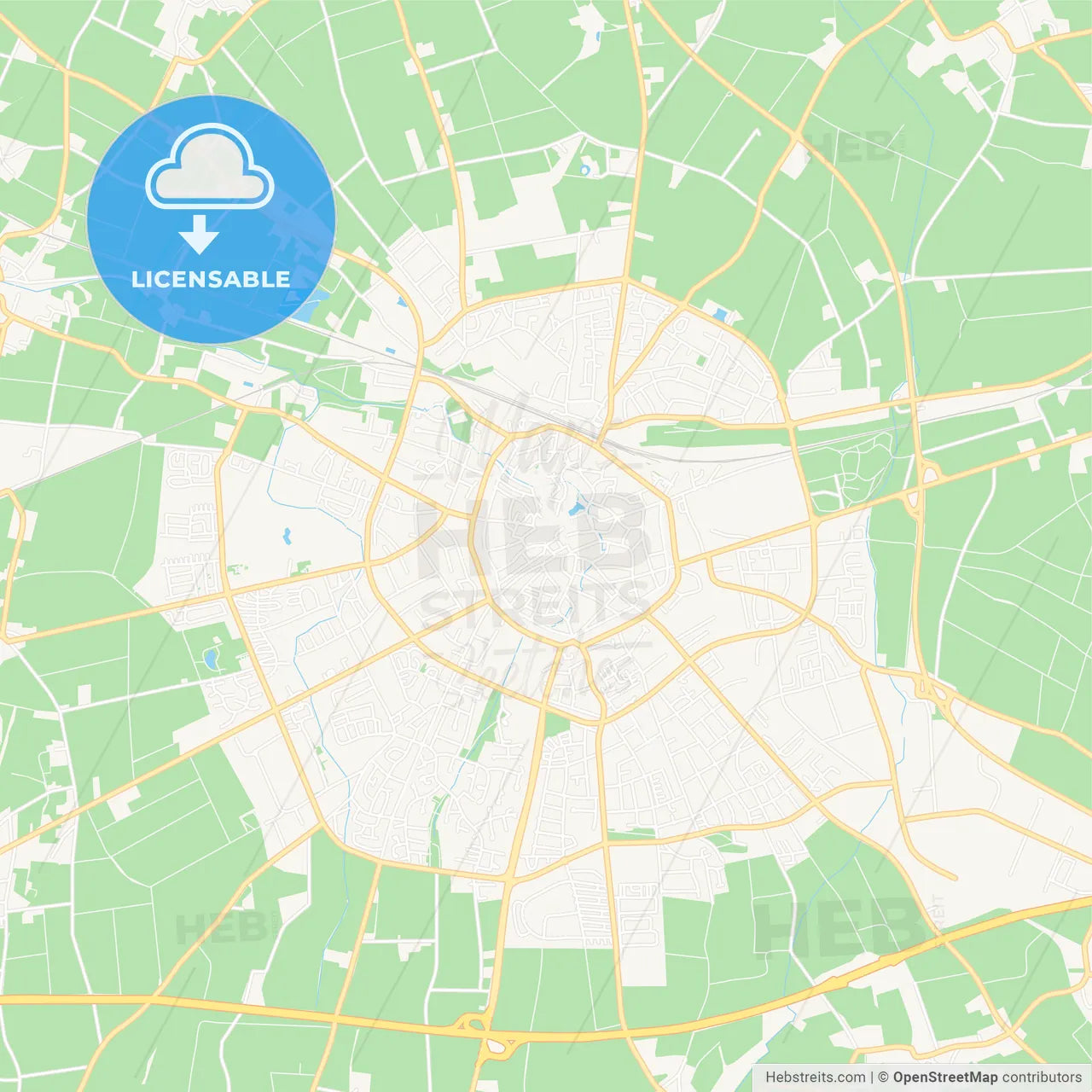 Soest, Germany Vector Map - Classic Colors