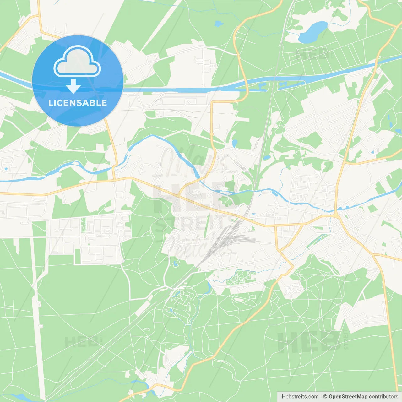 Eberswalde, Germany Vector Map - Classic Colors