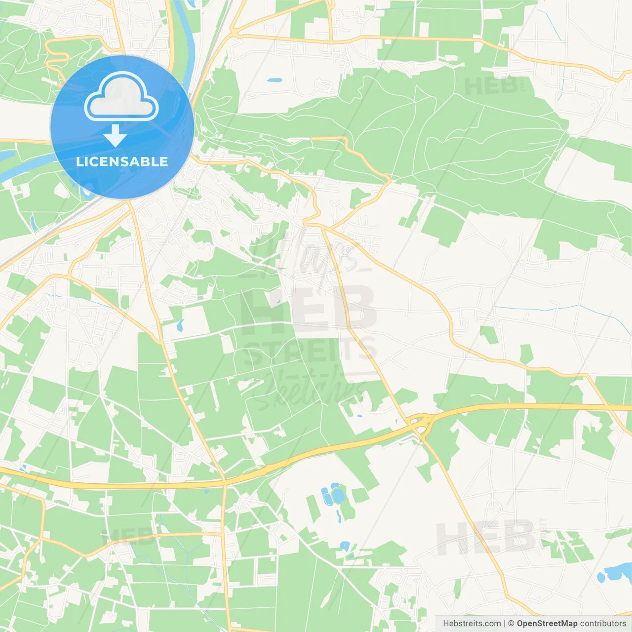 Porta Westfalica, Germany Vector Map - Classic Colors