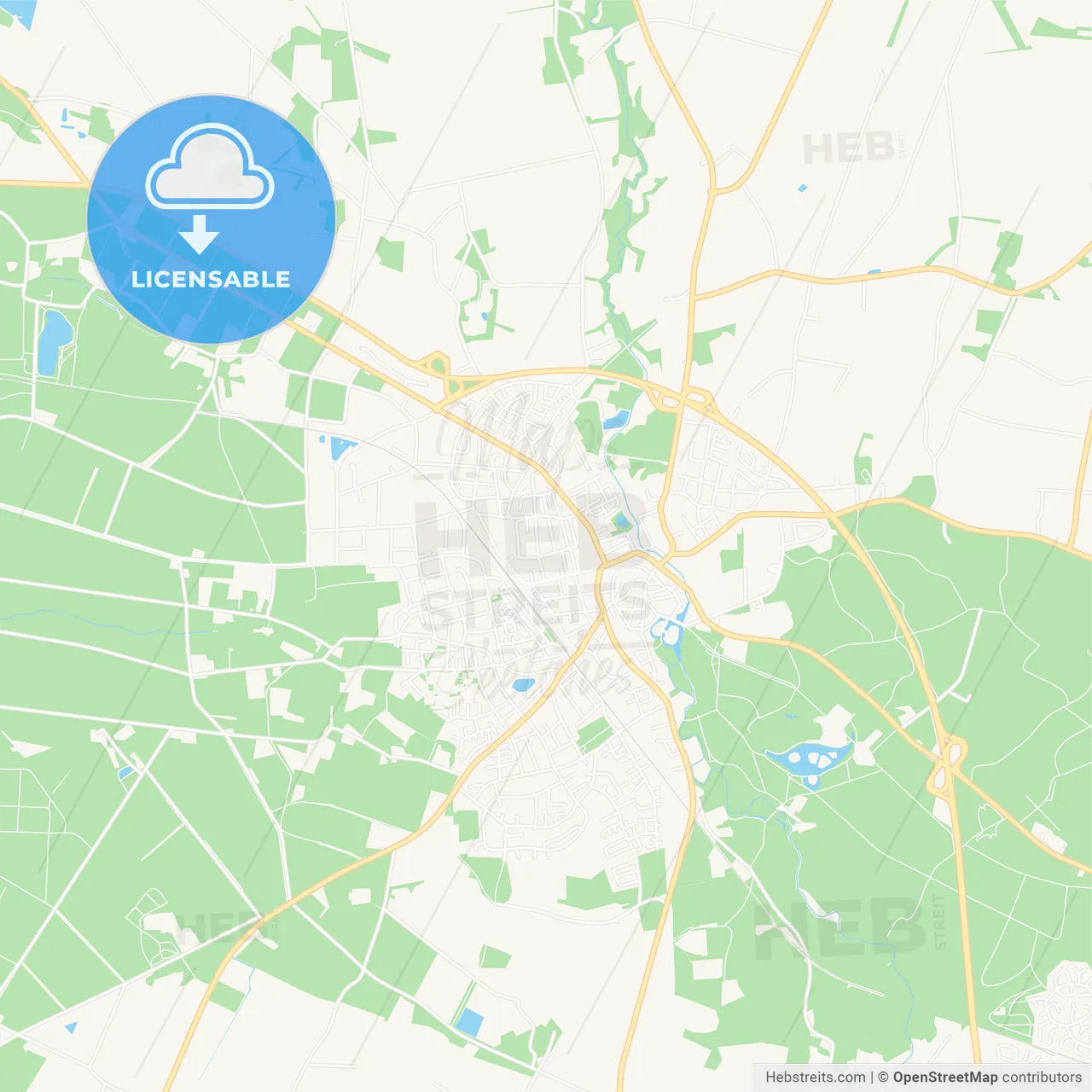 Steinfurt, Germany Vector Map - Classic Colors