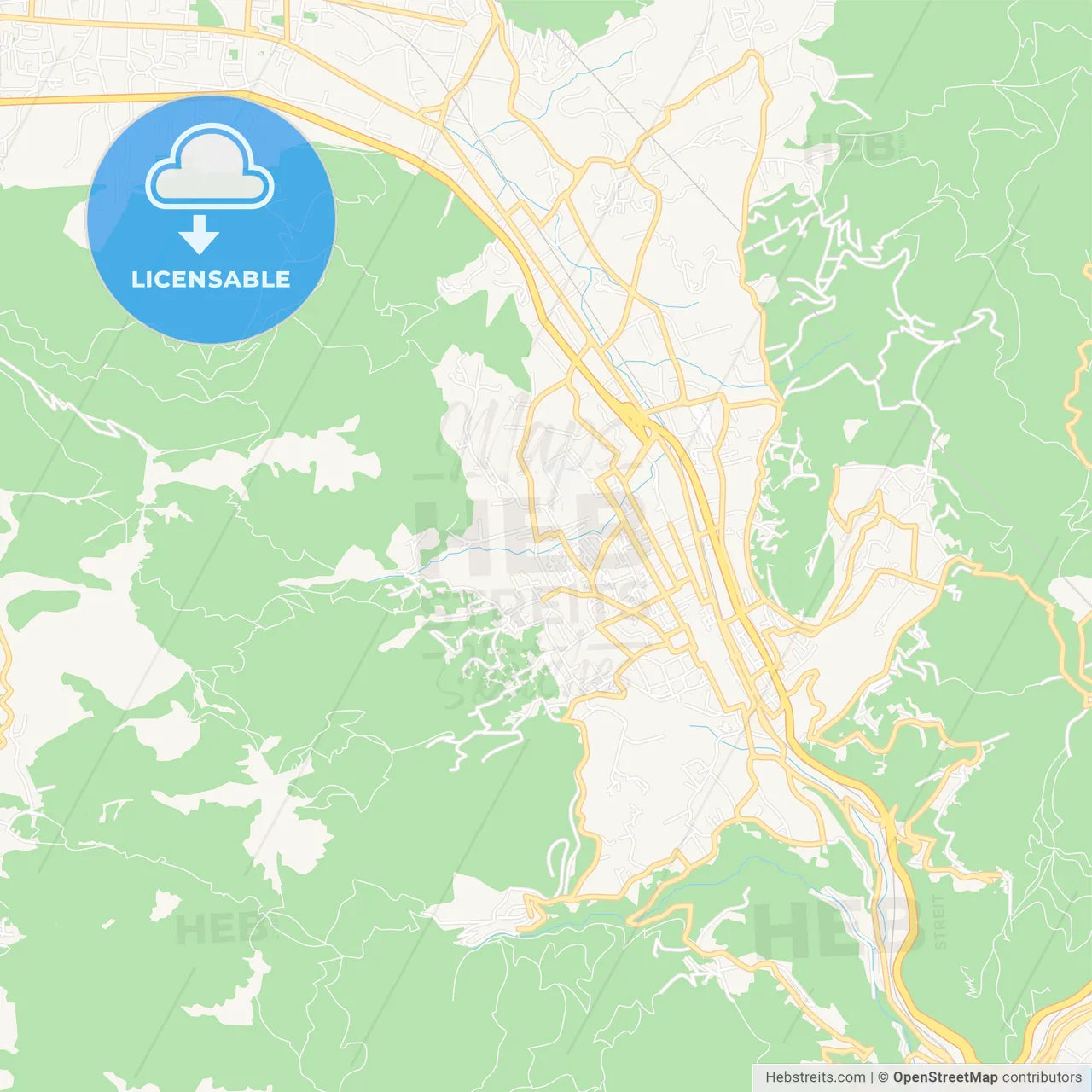 Cava de Tirreni, Italy Vector Map - Classic Colors