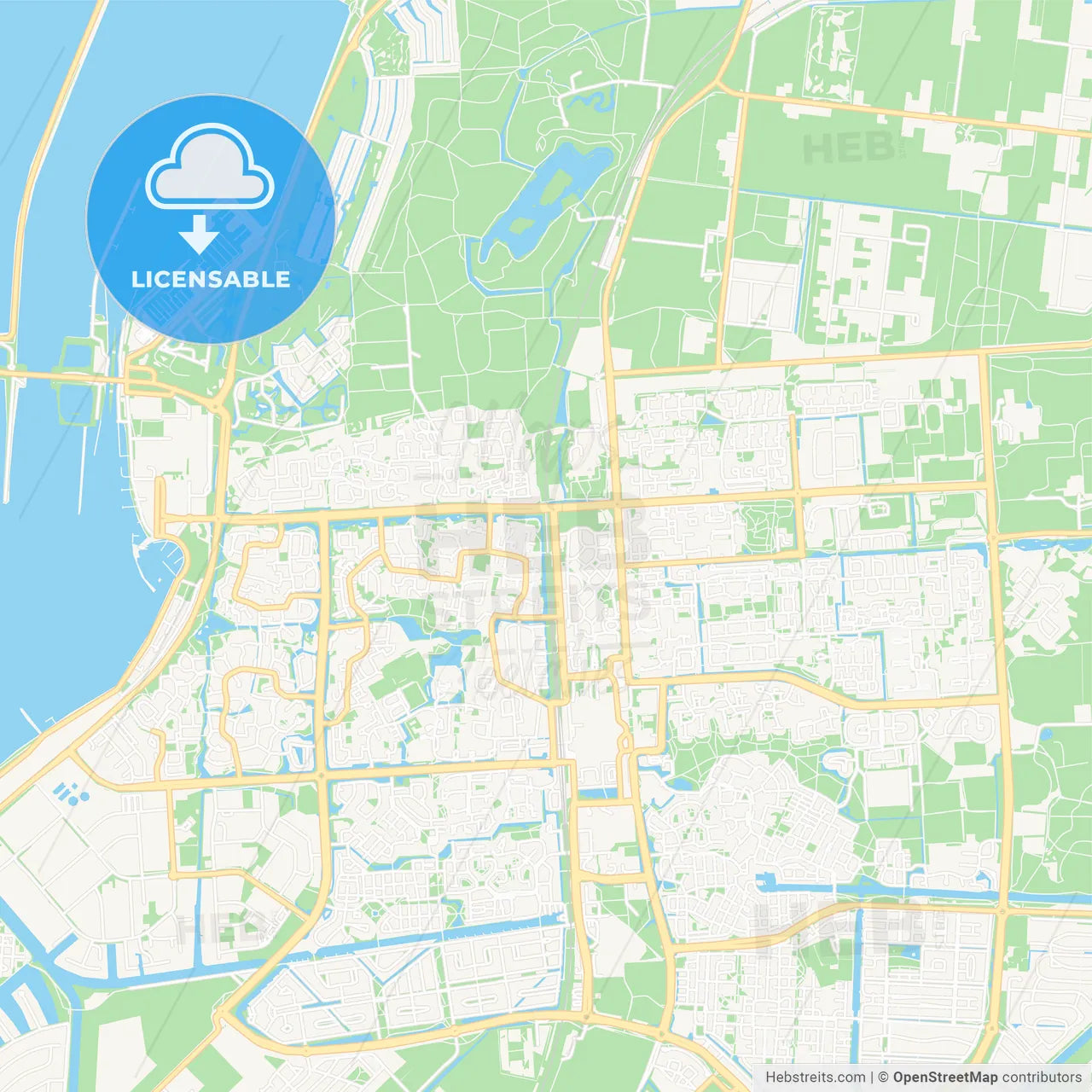 Lelystad, Netherlands Vector Map - Classic Colors