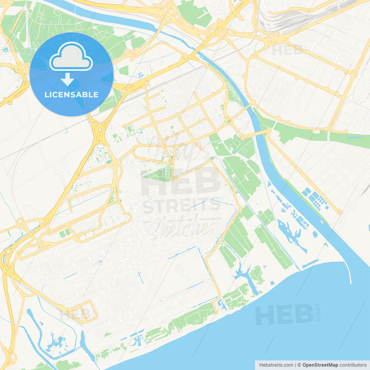 El Prat de Llobregat, Spain Vector Map - Classic Colors