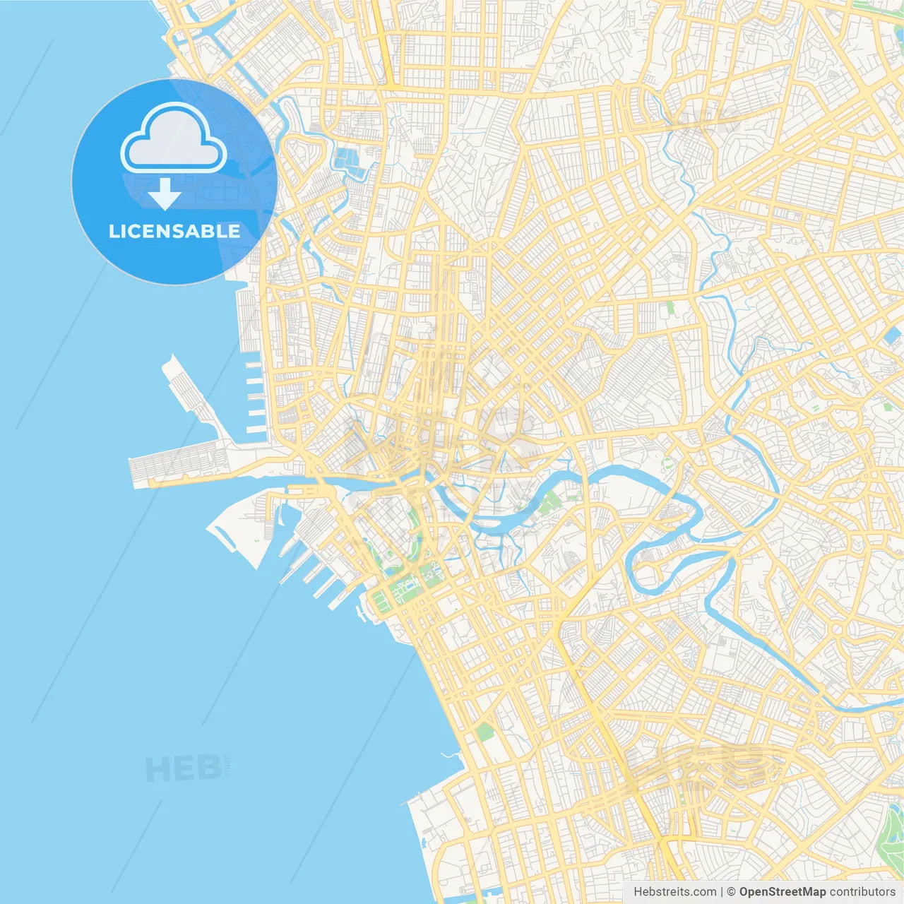 Printable street map of Manila, Philippines