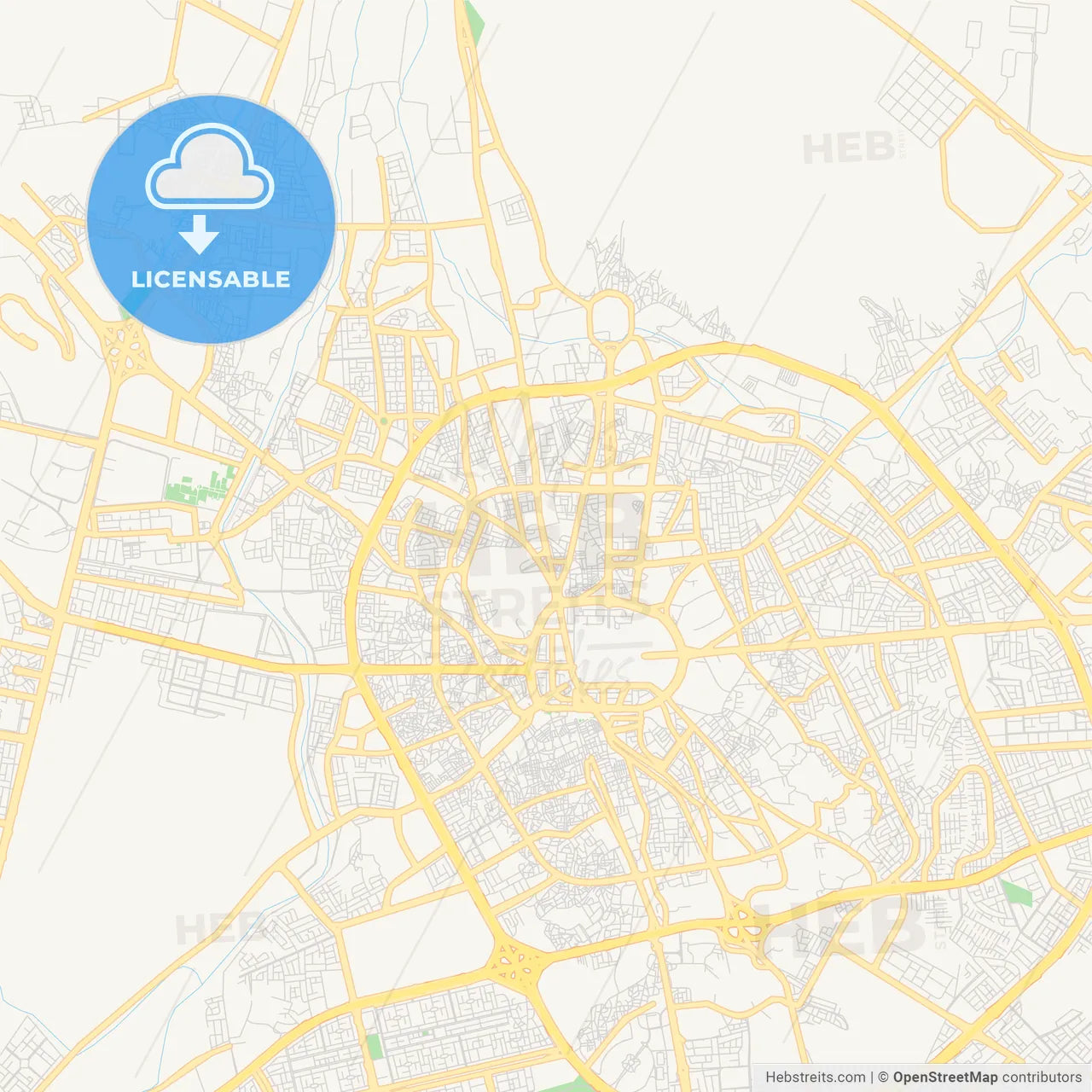 Printable street map of Medina, Saudi Arabia