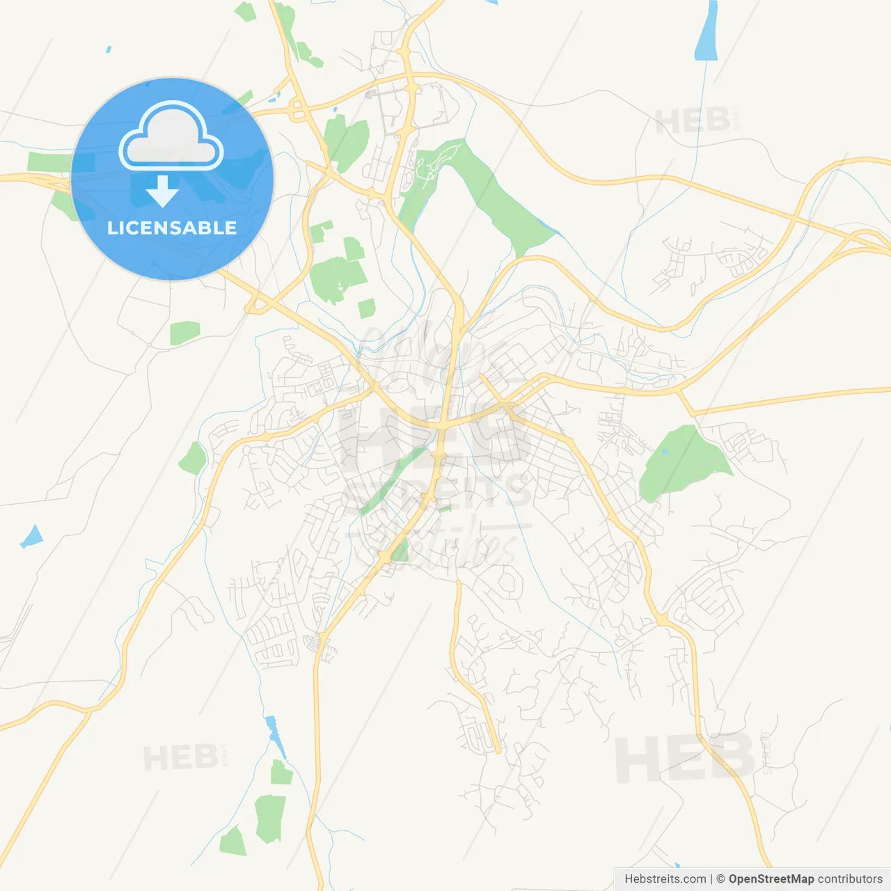 Printable street map of Nelspruit, South Africa