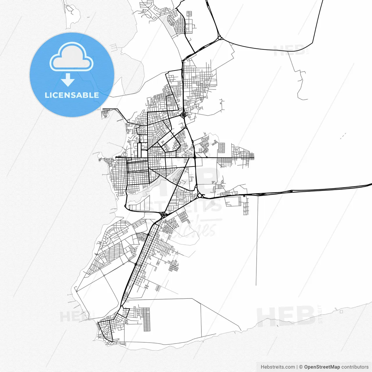 Vector PDF map of Punto Fijo, Venezuela