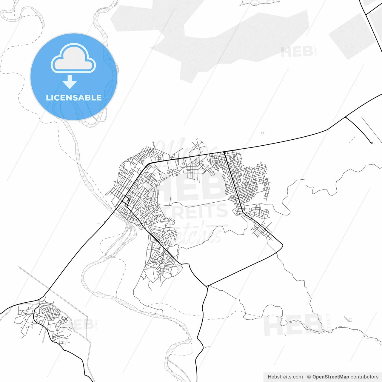 Vector PDF map of Tumbes, Peru